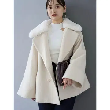 스나이델 완판템 [WEB 한정판] 퍼 칼라 미들 코트 아이보리