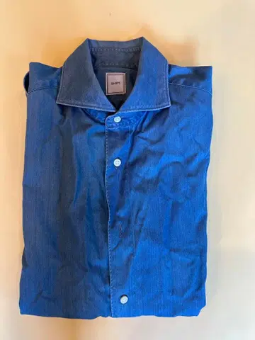 SHIPS 긴팔 데님 드레스 셔츠 L 사이즈 면 100%