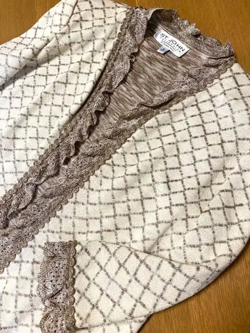 ST. JOHN 체크 무늬 가디건 8호