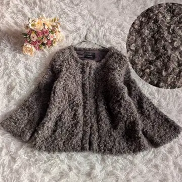 23구 부클레풍 모헤어 혼방 노카라 자켓 38 숏 기장