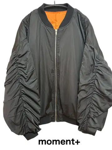 블랙 MA-1 자켓 개더 소매