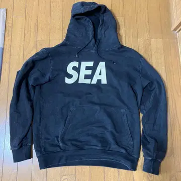WIND AND SEA 블랙 후드티 XL