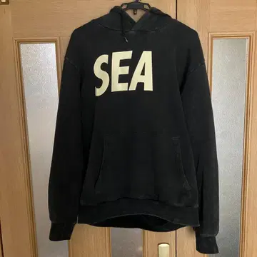 WIND AND SEA 블랙 후드티 XL