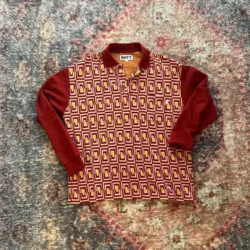 BoTT Door Jacquard L/S Polo (RED,M)