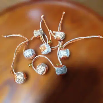 오렌지와 실버 큐브 참 7개 세트