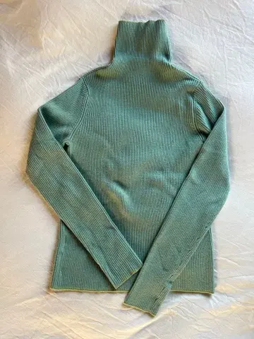 blkby 민트 그린 터틀넥 스웨터