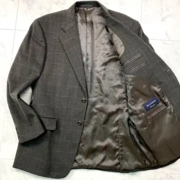 BELLMORE 캐시미어 100% 테일러드 자켓 체크