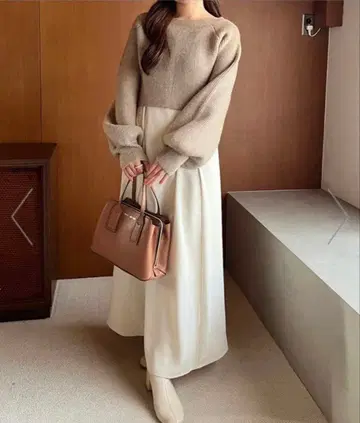 전골격 우승 세트 원피스 베이지