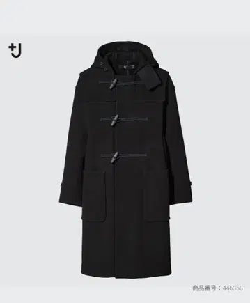 유니클로 +J 울 더플 코트 오버 사이즈 블랙 L