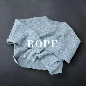 ROPE 로페 스카이블루 니트 스웨터 알파카 크롭 니트 울 겨울