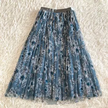 새상품급 레리안 꽃무늬 샤샤 스커트 롱 플리츠 스커트 7 올 패턴