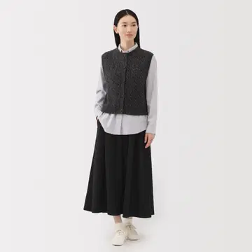 [ 무인양품 미사용 ] 기모 턱 스커트