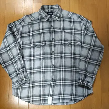 DESCENDANT 체크 무늬 긴팔 셔츠 그레이 계열