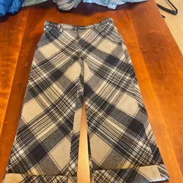 체크 무늬 와이드 팬츠