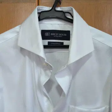 BRICK HOUSE 화이트 긴팔 셔츠 면 100% M80 호리젠탈