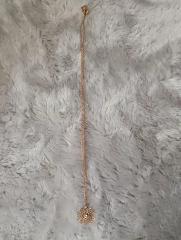 핑크 골드 꽃 모티브 목걸이