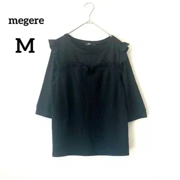 메 티셔츠 M 블랙 오부 소매 프릴 리브 성숙/러블리 166