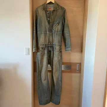 에딕트 클로즈 데님 올인원 점프수트 used 가공 초레어