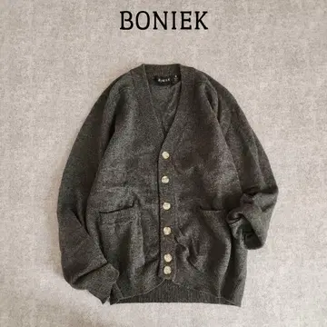 BONIEK 보니크 긴팔 가디건 울 짙은 그레이 M