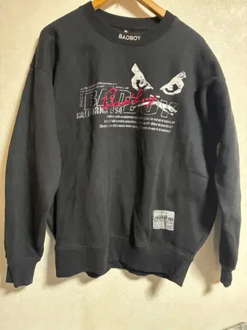 BADBOY 블랙 크루넥 맨투맨
