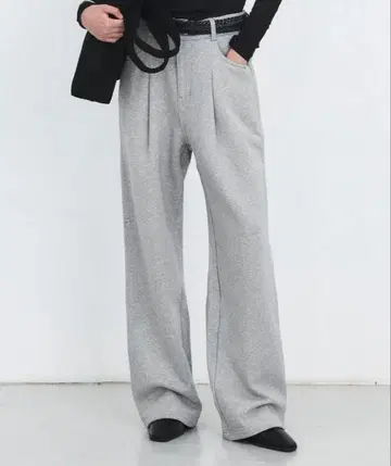 그레이 와이드 팬츠 스웨트 팬츠