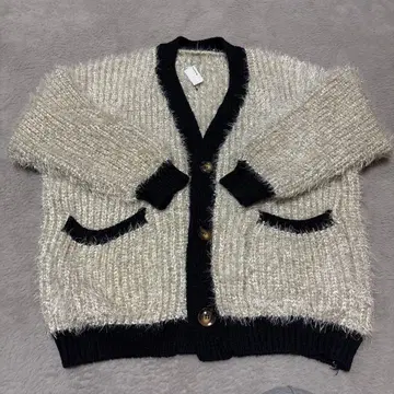 새상품 라메 샤기 니트 가디건