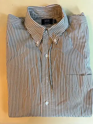 IKE BEHAR 카키x베이지 스트라이프 드레스 셔츠