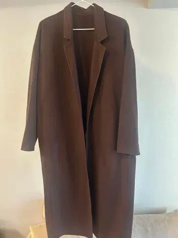 Plage 브라운 울 100% 롱 코트