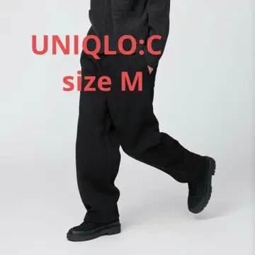 유니클로 C 맨투맨 와이드 팬츠 블랙 M