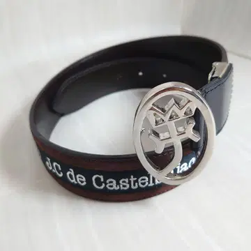 Castelbajac 까스텔바작 로고 금장 장식 가죽 벨트