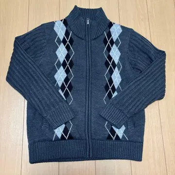 BILTOMY 아가일 무늬 그레이 스웨터 M