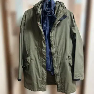 올리브 나일론 자켓과 네이비 베스트 세트