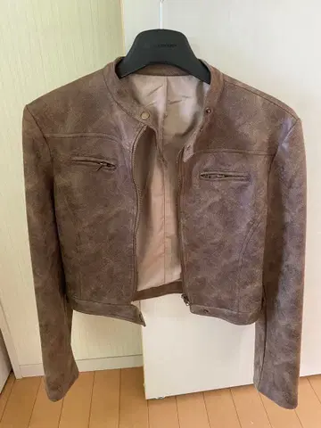 blackup 브라운 가죽풍 숏 자켓