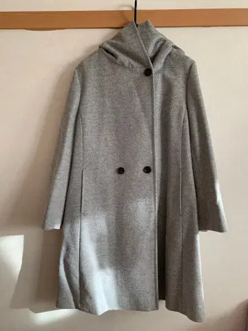 23구 후드 부착 그레이 롱 코트 44