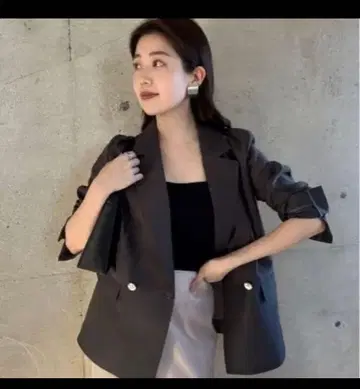 anuans 에어리 시어 자켓 차콜 그레이