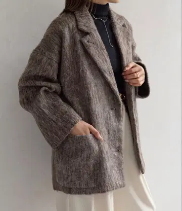 제본 샤기 미들 코트