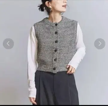 BEAUTY&YOUTH 프론트 버튼 믹스 컬러 니트 베스트