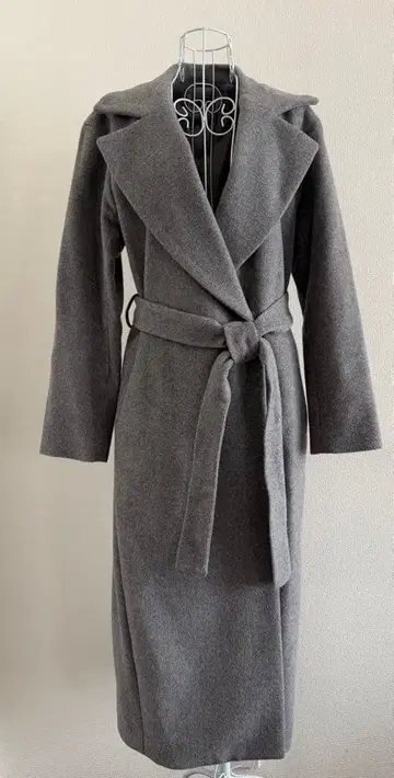 그레이 롱 코트 벨트 포함