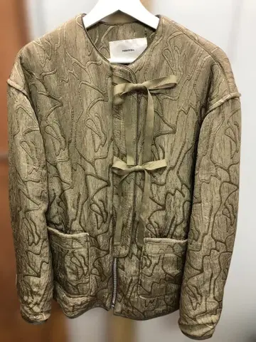 새상품급 TODAYFUL 자카드 파이핑 블루종 올리브 38