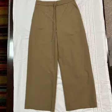 LACOSTE 베이지 와이드 팬츠 허리밴딩 38