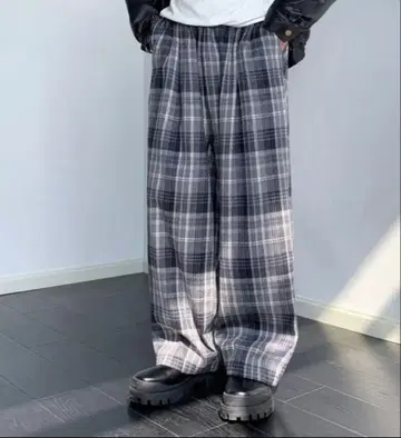새상품 25AW neos 루즈 실루엣 체크 팬츠 한국 남성용