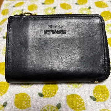 Rye 천연 가죽 블랙 코인 케이스