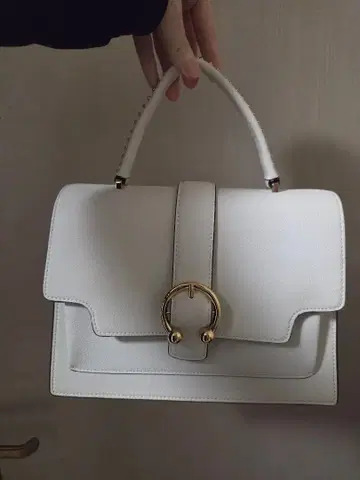 사만다 타바사 화이트 가죽 숄더백 핸드백