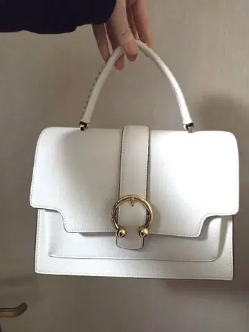 사만다 타바사 화이트 가죽 숄더백 핸드백