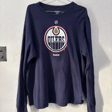 Reebok NHL 오일러스 긴팔 셔츠 네이비 L 사이즈