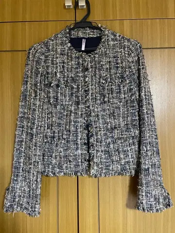 ANAYI 트위드 노카라 자켓 36