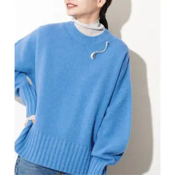 저널 스탠다드 울 캐시미어 홀 가먼트 크루 풀오버 블루