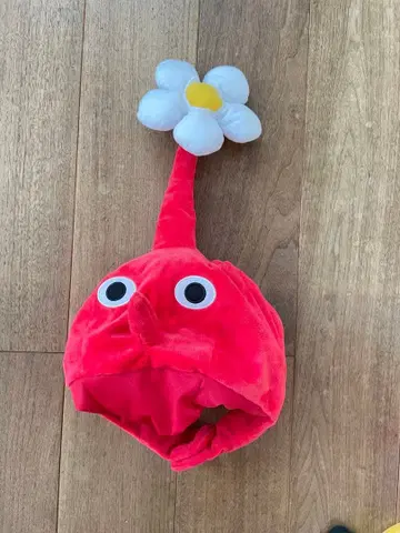 빨간 피크민 모자 할로윈 분장 송년회 클래스 모임