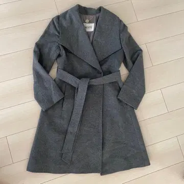 ROP 그레이 롱 코트 캐시미어 혼방 코트 38