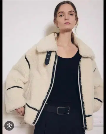 ZARA 자라 보아 자켓 보아 무스탕 자켓 아이보리